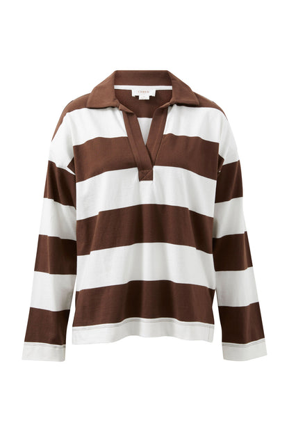 Shelby Slouchy Rugby Top Ecru Choc