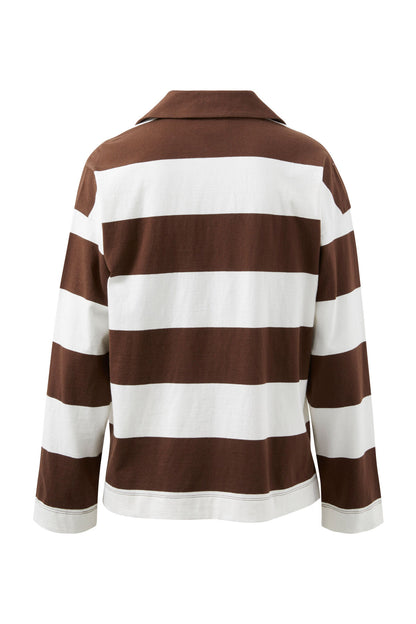 Shelby Slouchy Rugby Top Ecru Choc