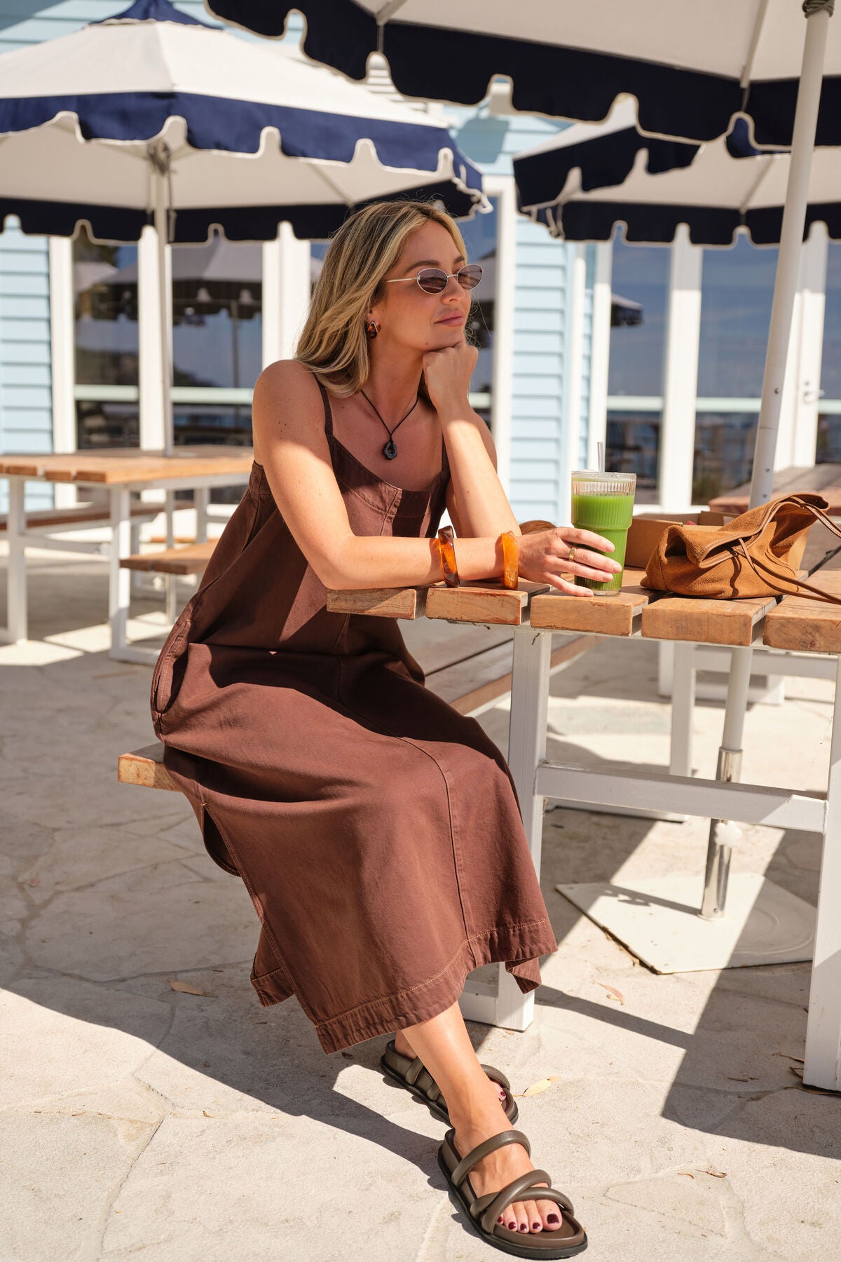 Remy Strappy Midi Dress ~ Chocolate