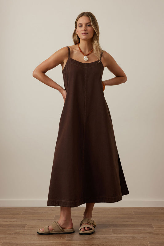 Remy Strappy Midi Dress ~ Chocolate