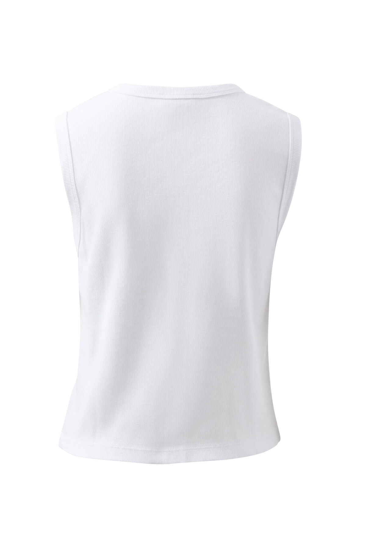 Lyla Button Through Rib Tank White