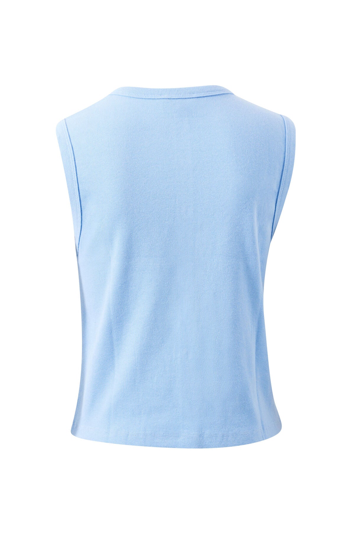 Lyla Button Through Rib Tank Sky Blue