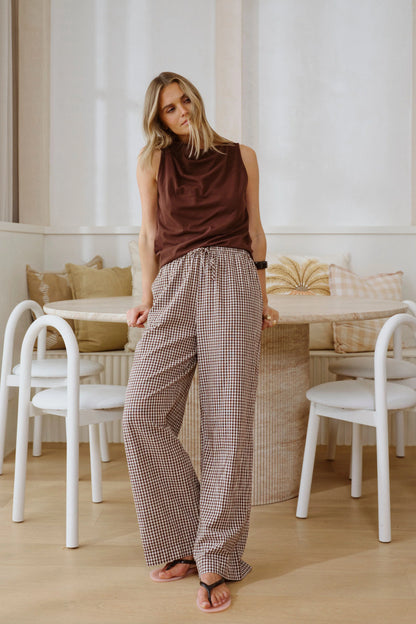 Resort Pant ~ Choc Gingham