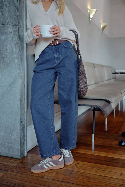 Leah Tapered Barrel Jean ~ Fresh Indigo