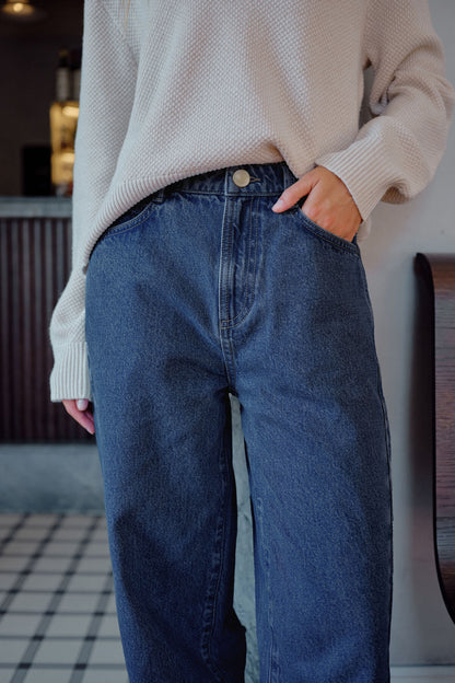 Leah Tapered Barrel Jean ~ Fresh Indigo