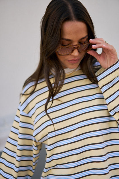 Beau Long Sleeve Slouchy Tee ~ Butter Brunette