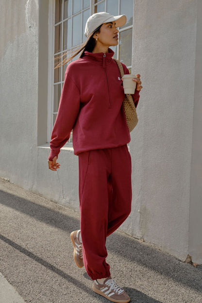 Bowie Barrel Leg Trackpant ~ Burgundy