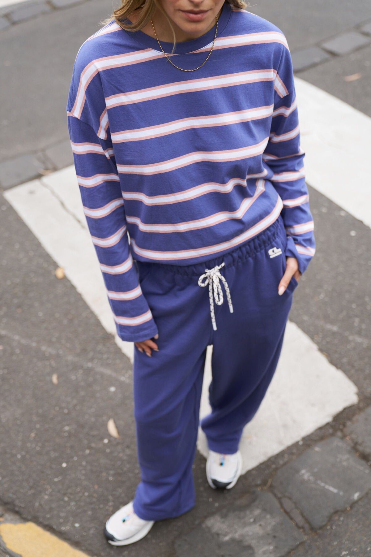 Jenna Tapered Trackpant ~ Washed Navy