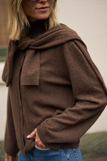 Penny Knit Cardi ~ Choc Marle