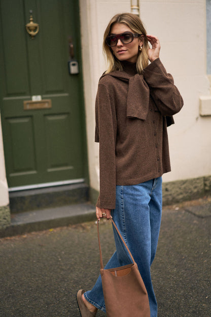 Penny Knit Cardi ~ Choc Marle
