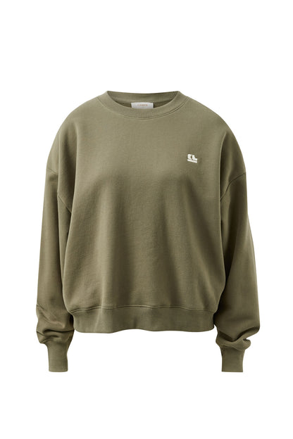 Quinn Slouchy Crew ~ Olive