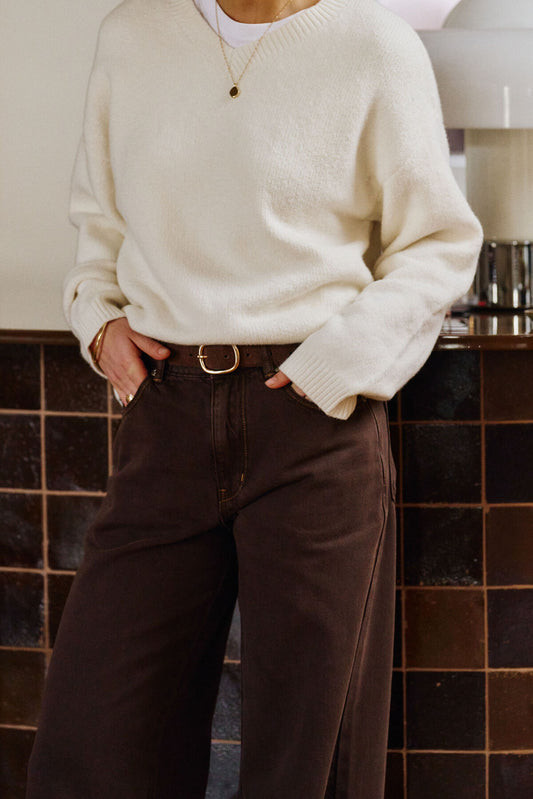 Willow Soft Wide Leg Jean ~ Chocolate