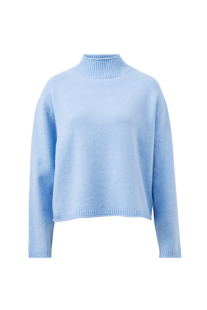 Finley Funnel Neck Knit ~ China Blue