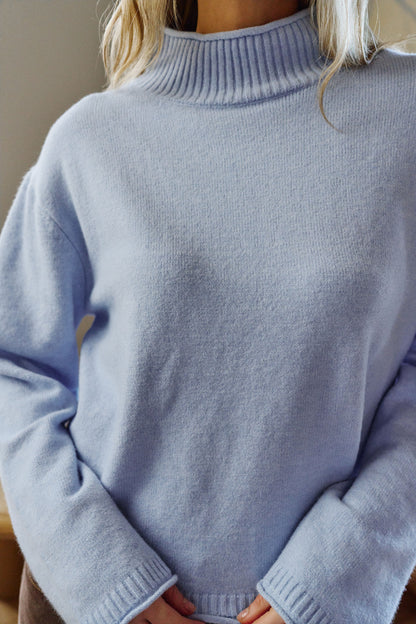Finley Funnel Neck Knit ~ China Blue