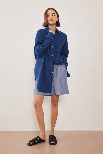 Static Striped Short - Navy/White