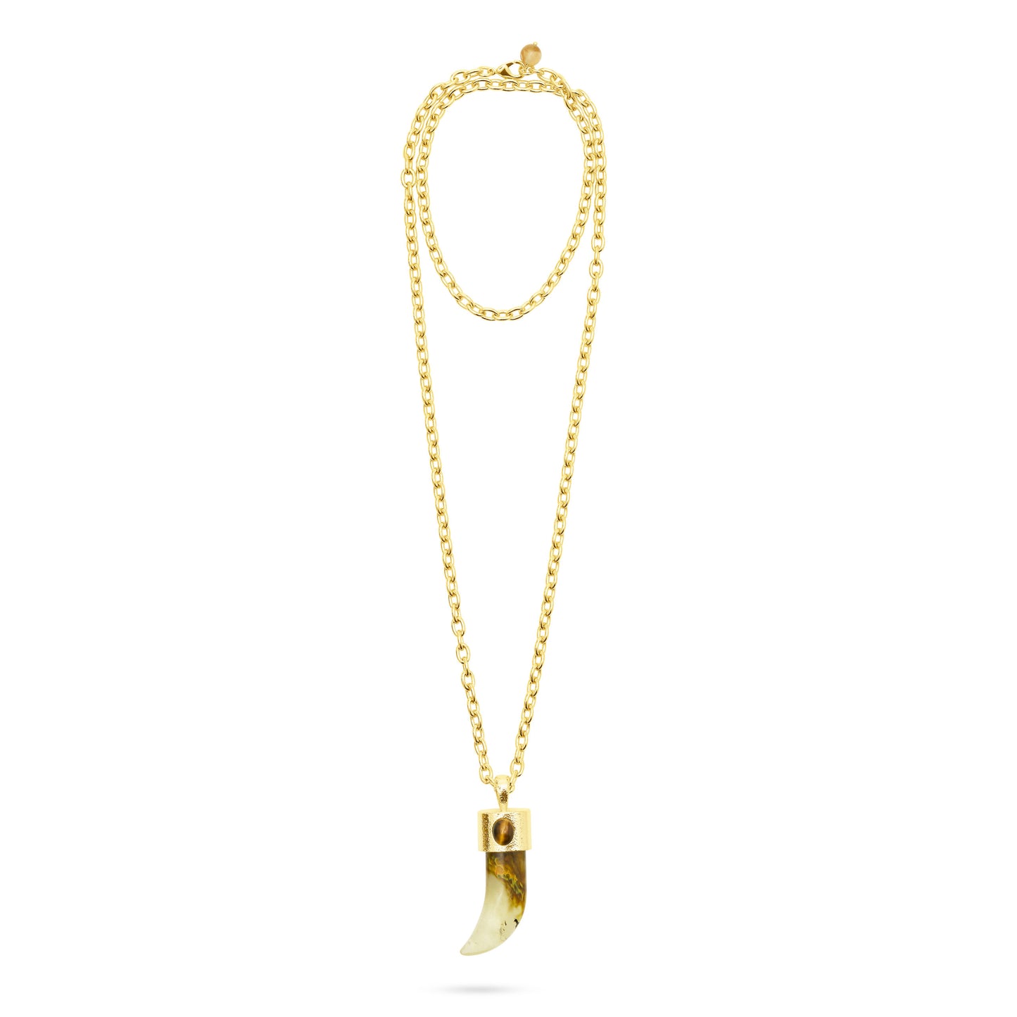 Shark Tooth Pendant Necklace - Watermelon Skin