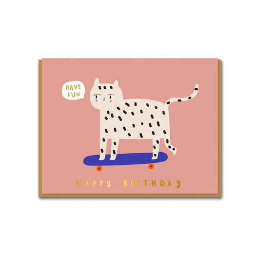 Snow Leopard Birthday Card