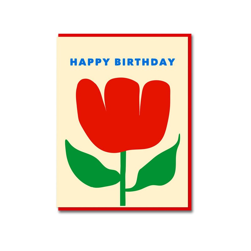 Flower Power Red Tulip Card