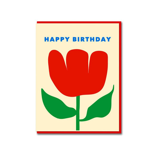 Flower Power Red Tulip Card