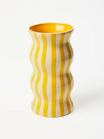 Palma Yellow Stripe Vase