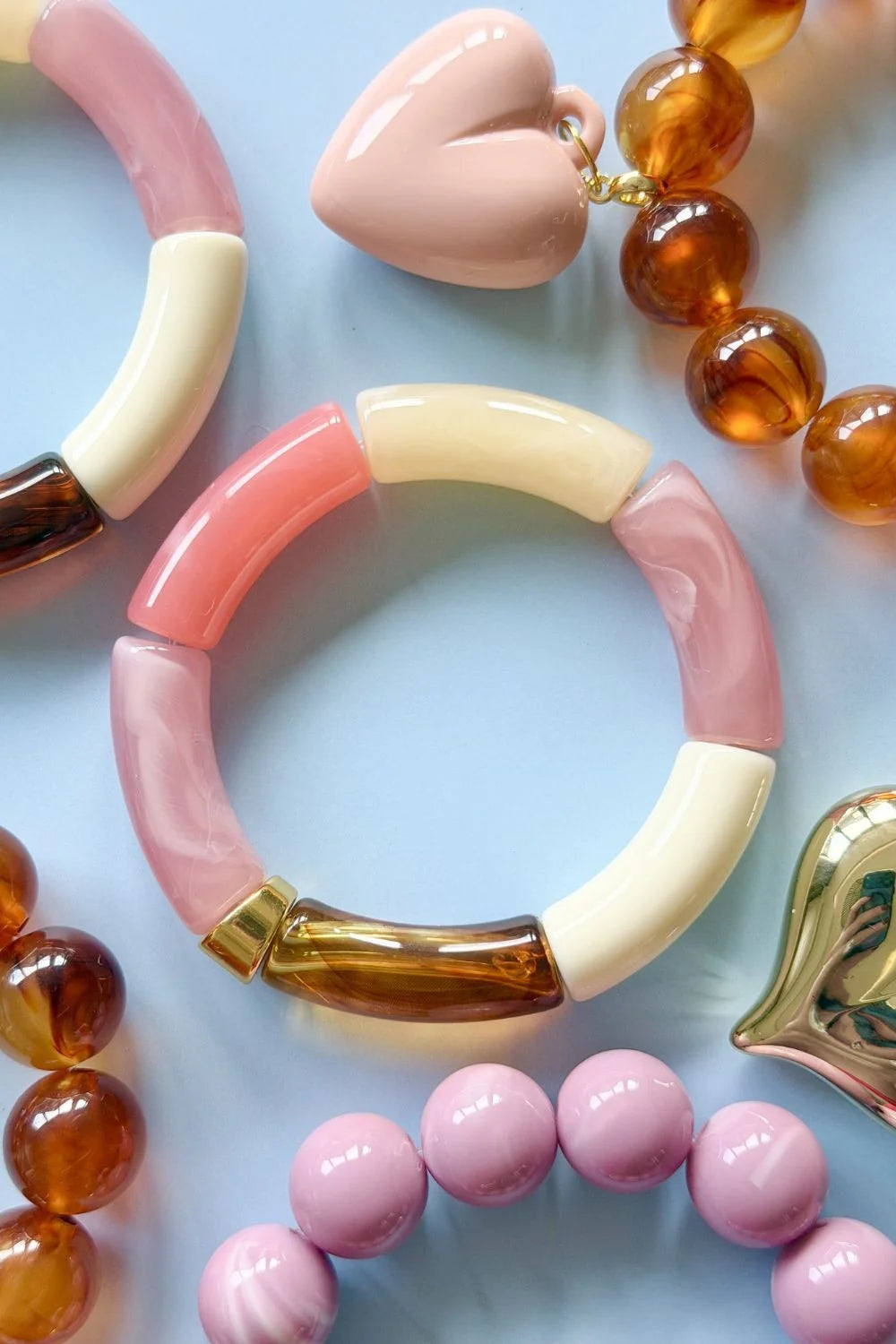 Tube Bracelet ~ Rose Combo