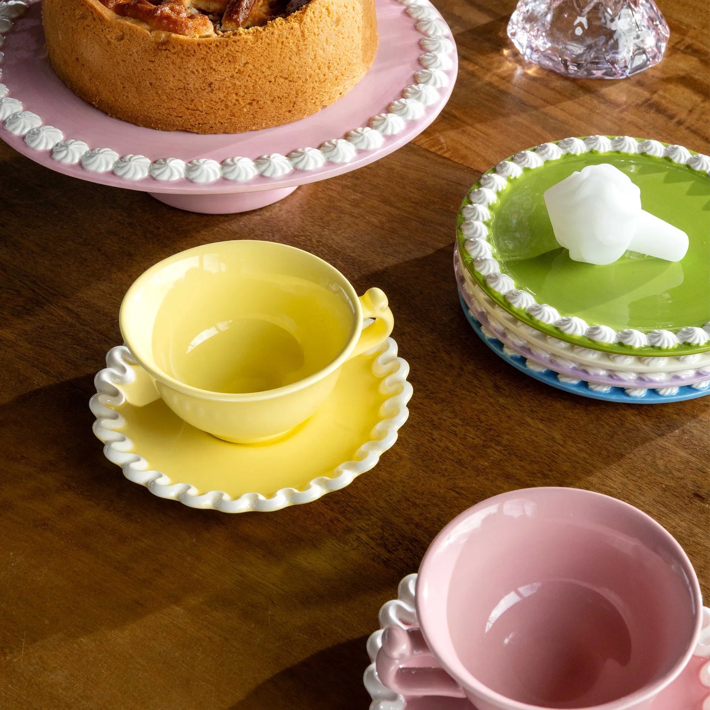 Cup + Saucer Whip Pink ~ Set of 2