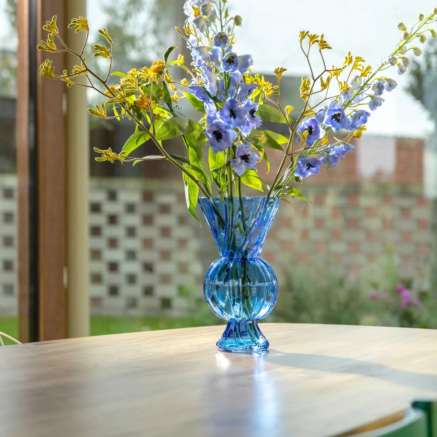 Vase Rhombic ~ Glass Blue