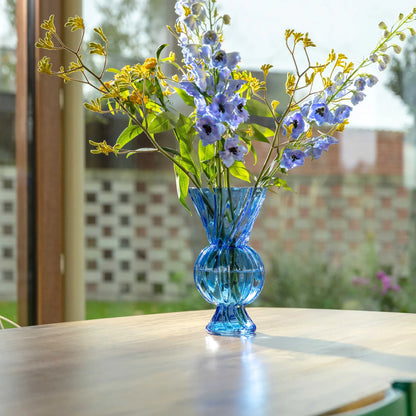Vase Rhombic ~ Glass Blue