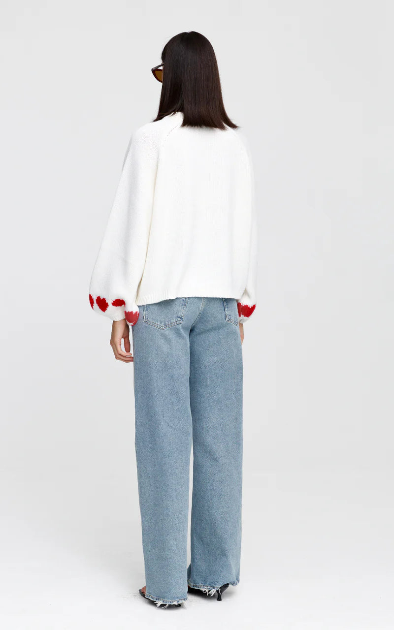 Cherie Hearts Knit - Ivory