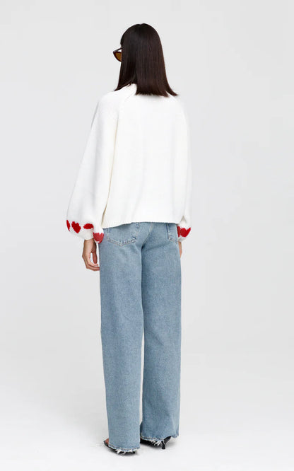 Cherie Hearts Knit - Ivory