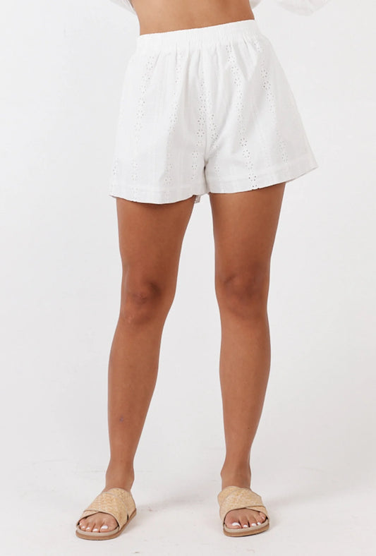 Lennox Shorts White Eyelet