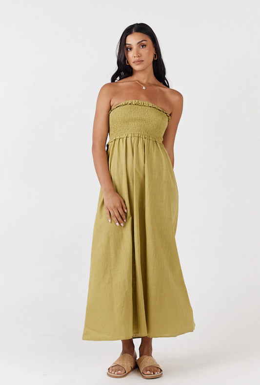 Maui  Midi Dress Avocado