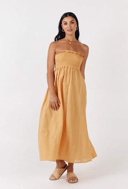 Maui Midi Dress Apricot Orange