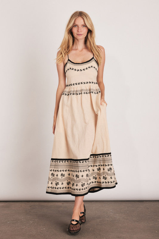 Kasia Embroidered Slip Dress Ecru – Wander + Laze