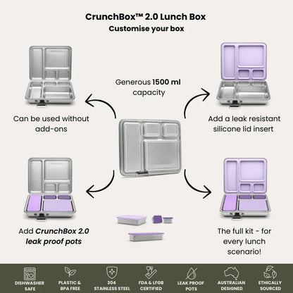 CrunchBox 2.0 Lunch Box | Leak Resistant Seal