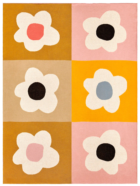 Floral Block Baby Throw