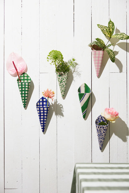 Folly Wall Vase Pink Check