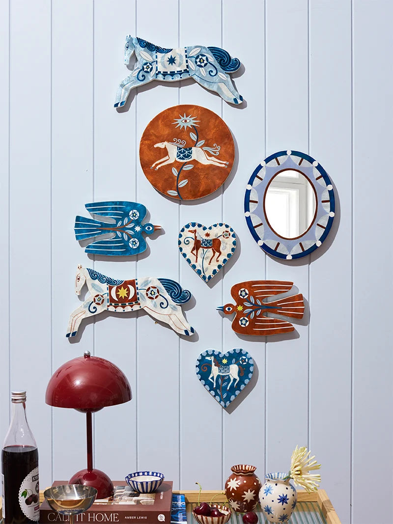 Paloma Heart Blue Horse Wall Art