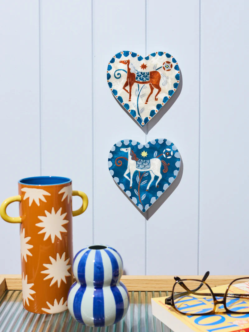 Paloma Heart Blue Horse Wall Art