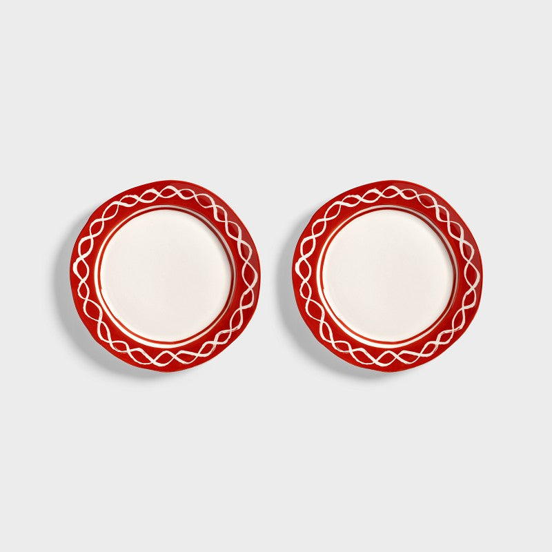 Plate Festivo Medium Set of 2 ~ Red