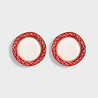 Plate Festivo Medium Set of 2 ~ Red