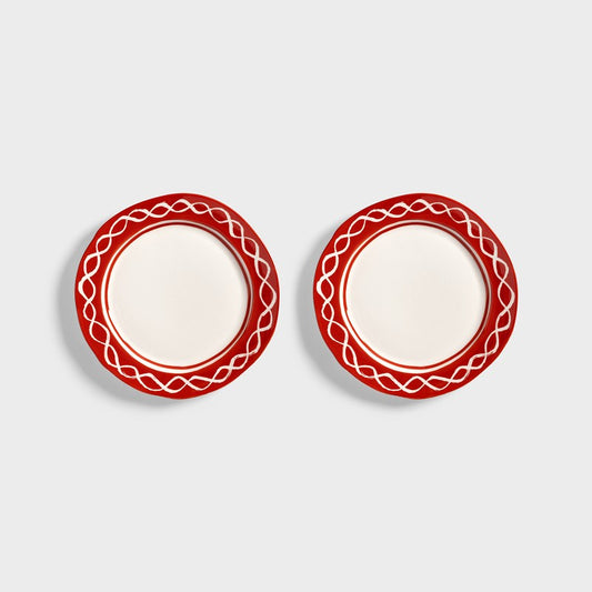 Plate Festivo Medium Set of 2 ~ Red