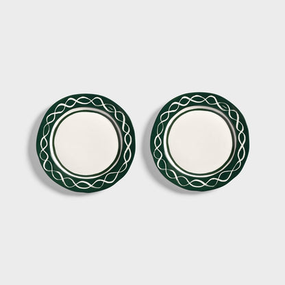 Plate Festivo Medium Set of 2 ~ Green