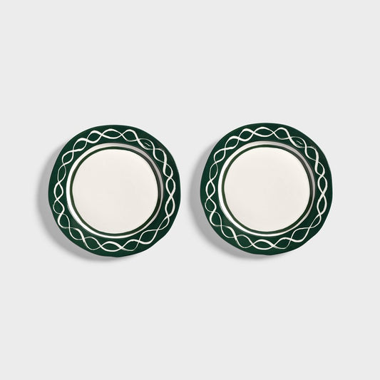 Plate Festivo Medium Set of 2 ~ Green
