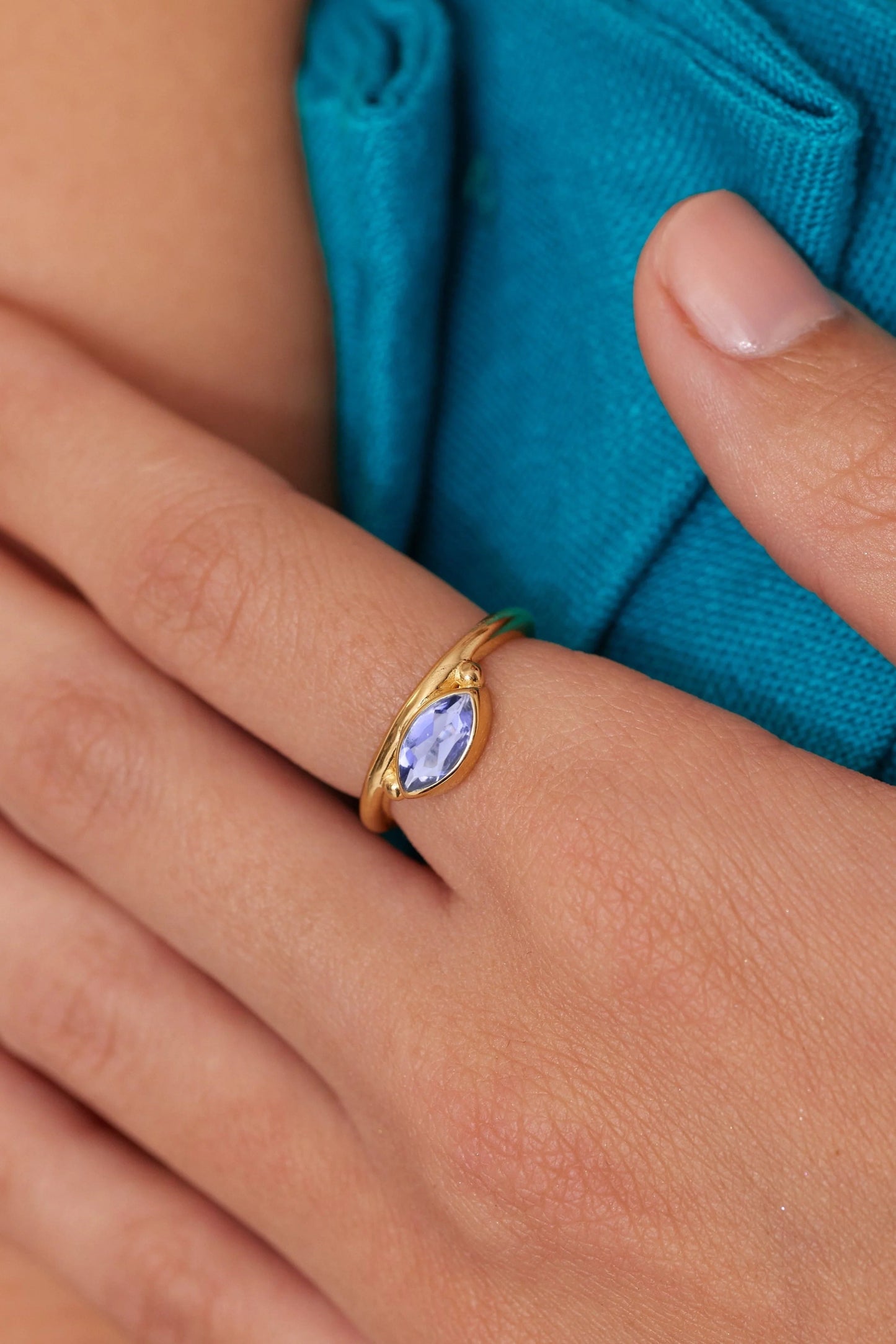 Nyra Marquise Iolite Gold Stacker ~ 6/S