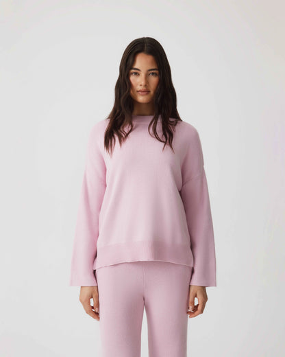Cotton Cashmere Knit Sweater ~ Rosebud