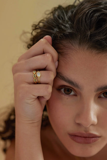 Maya Apatite Gold Ring - 7/M