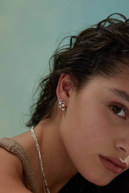 Aurora Silver Hoops