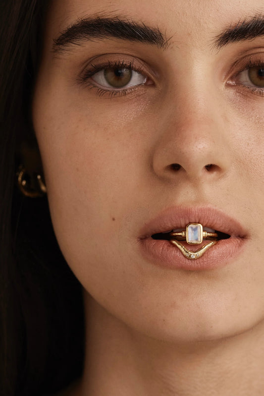 Romy Moonstone Gold Stacker 8/L