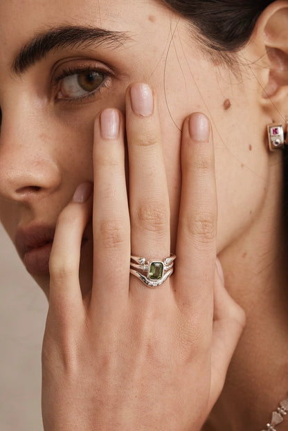 Romy Apatite Silver Stacker 8/L